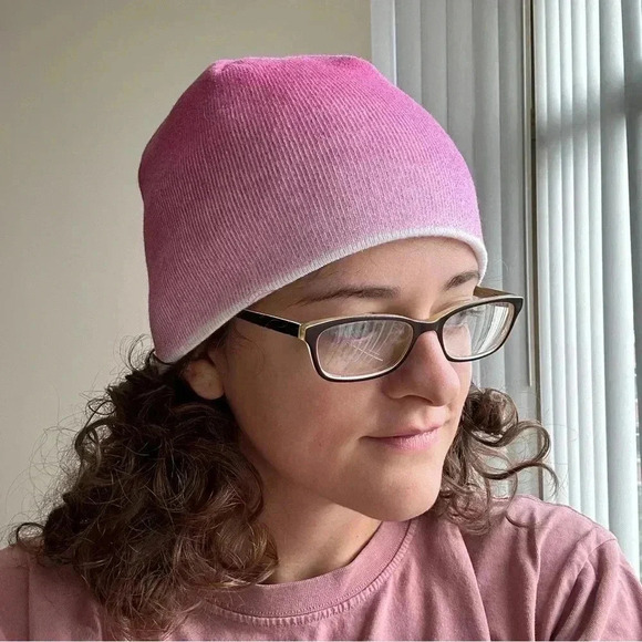 Columbia Pink and White Ombré Beanie Winter Hat, One Size - Picture 13 of 15
